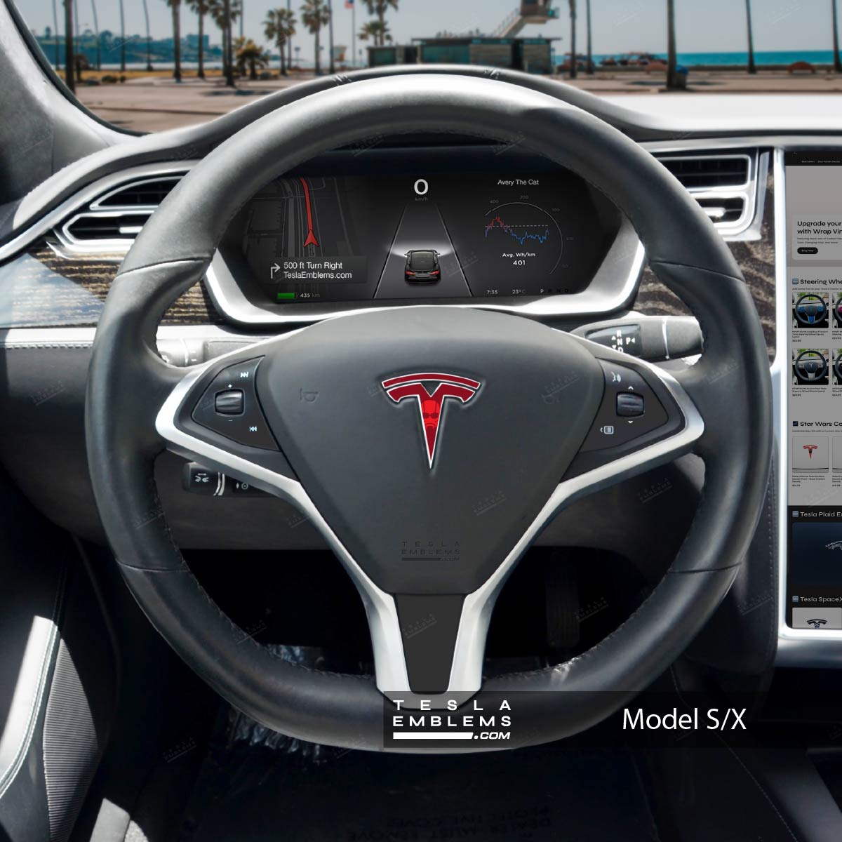 Ant Man Tesla Steering Wheel Emblem Decal | Model X