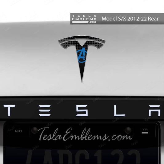 Avengers Tesla Emblem Decals (Front + Back) | Model X