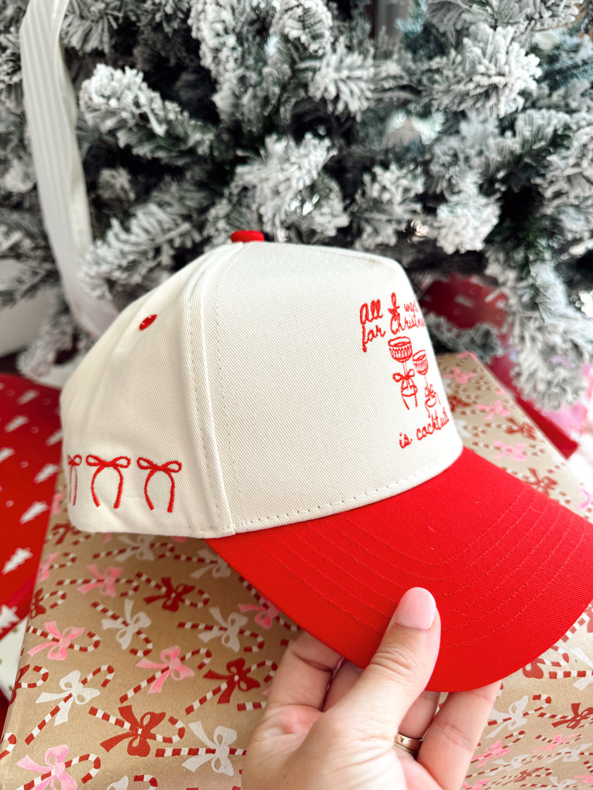 All I Want for Christmas is Cocktails - Red Vintage Trucker Hat