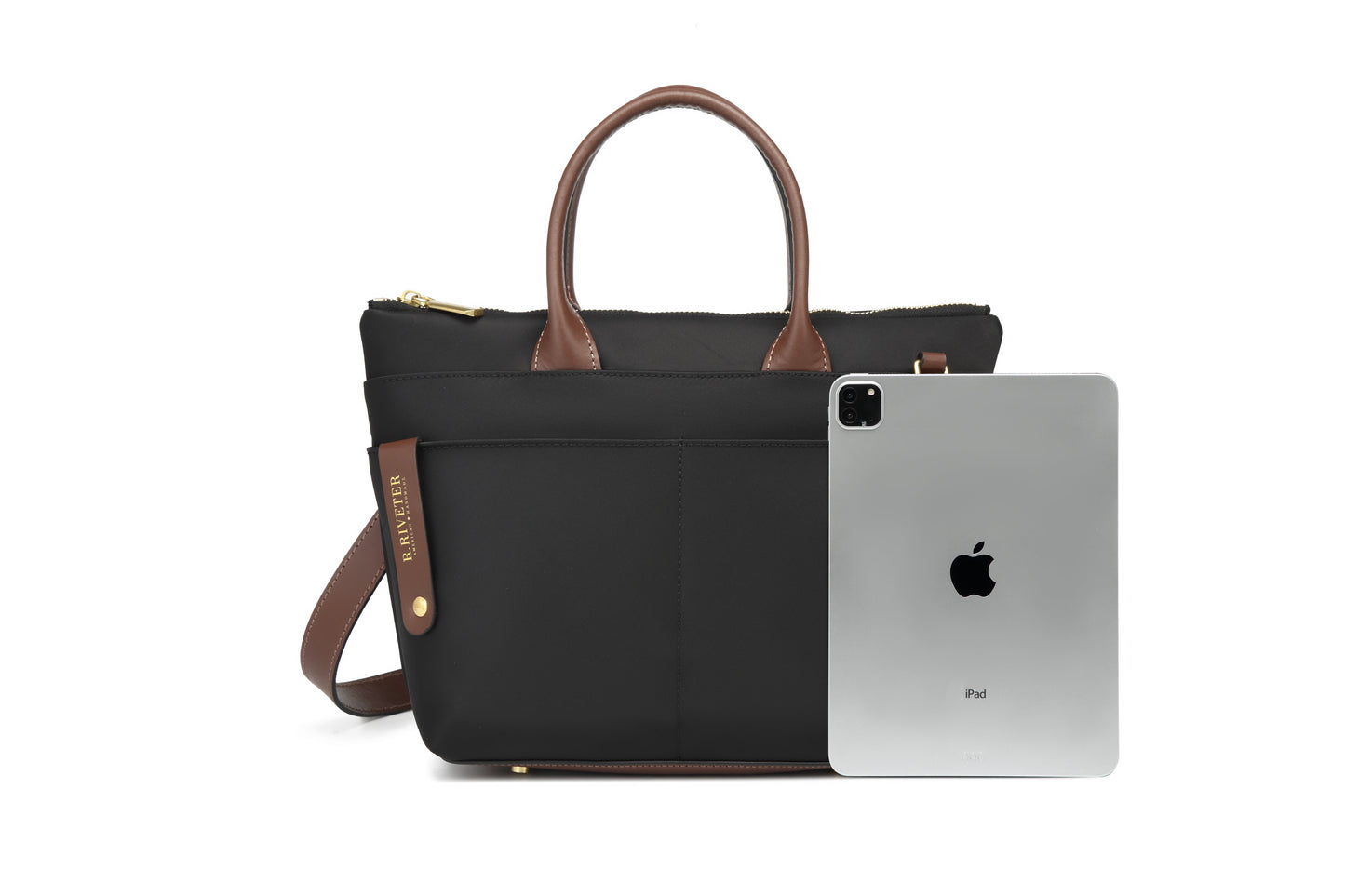 Dot | Black Nylon + Brown Leather