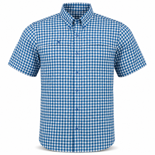 Short Sleeve Patterned Lifestyle Button Down w/ REPEL-X