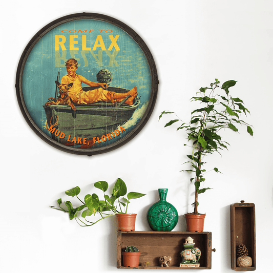 Come to Relax - Barrel End Wall Art