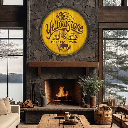 Yellowstone National Park - Barrel End Wall Art