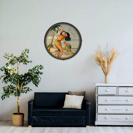 Island Girl - Barrel End Wall Art