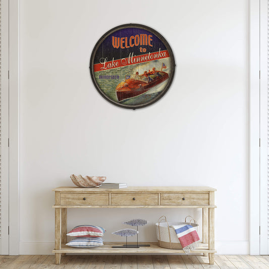 Red, White, and Blue Boaters - Barrel End Wall Art