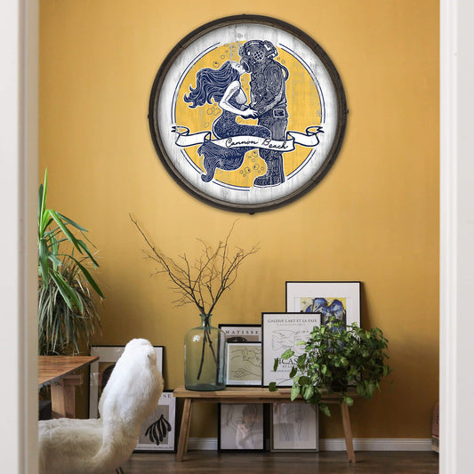 Mermaid Kisses: Personalized - Barrel End Wall Art