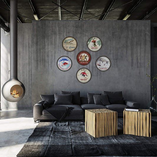 Alpine Rush Downhill Skier - Barrel End Wall Art