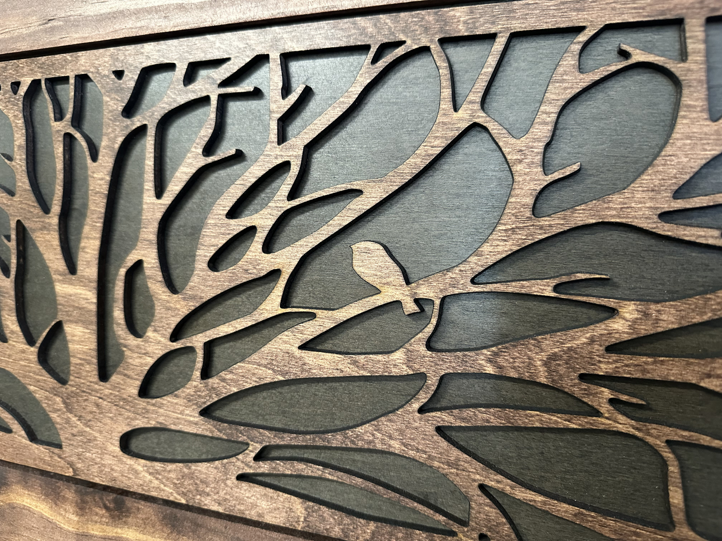 Birds in a Tree Large Gun Concealment Coat Rack - Handcrafted Wooden Gun Cabinets - Gun Shelf Hidden Storage for Rifles, Shotguns, & Handguns - Quick Access Hidden Wall Safe