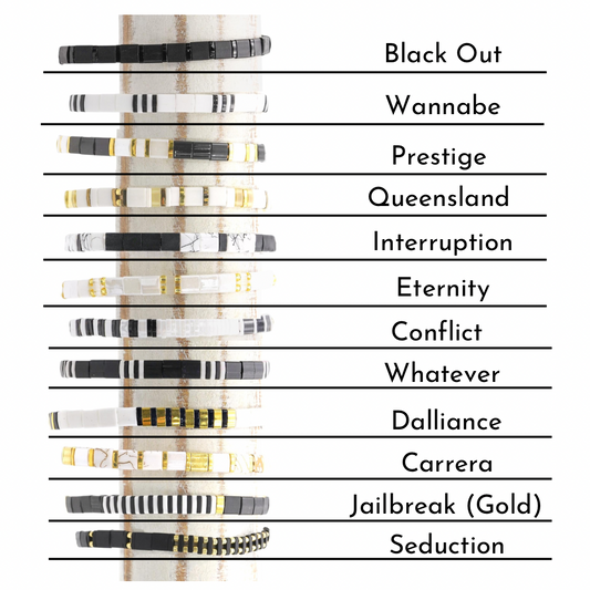 BLACK & GOLD - Tila Bead Bracelets