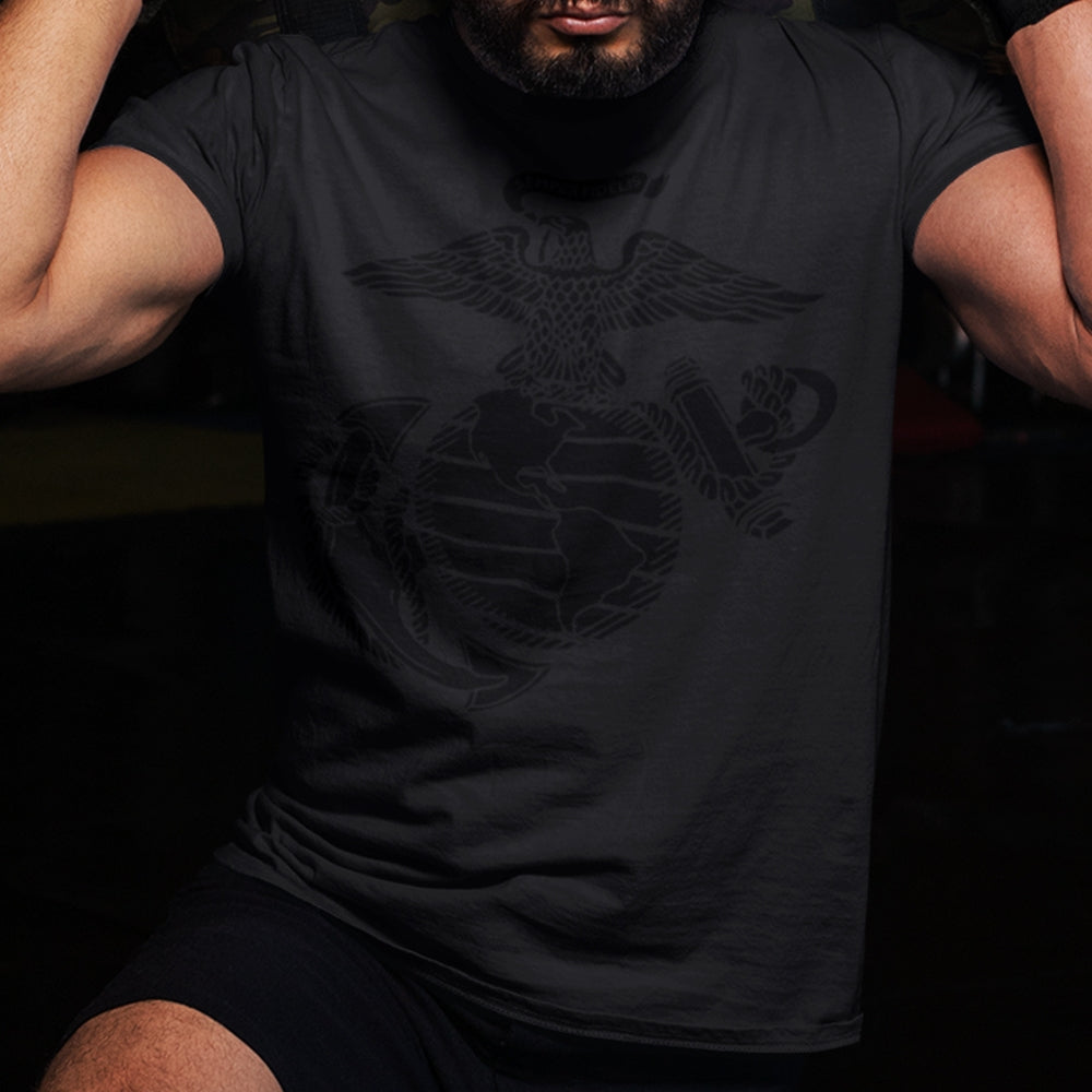 Black Out Eagle Globe & Anchor T-Shirt