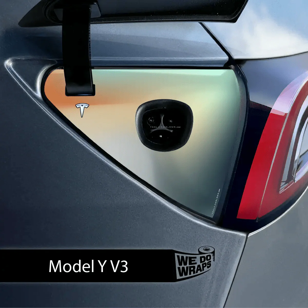 Beachy Gradient Tesla Charge Port Wrap | Model Y