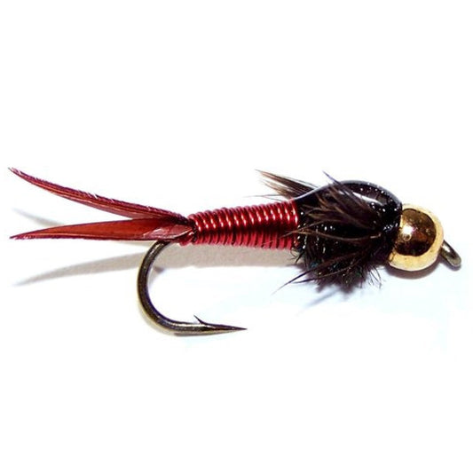 3 Pack Bead Head Red Copper John Nymph Fly Fishing Flies - Hook Size 18