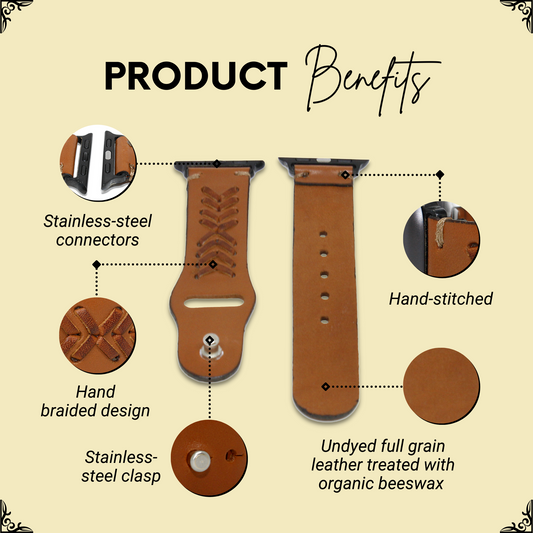 Braided Leather Apple Watch Band