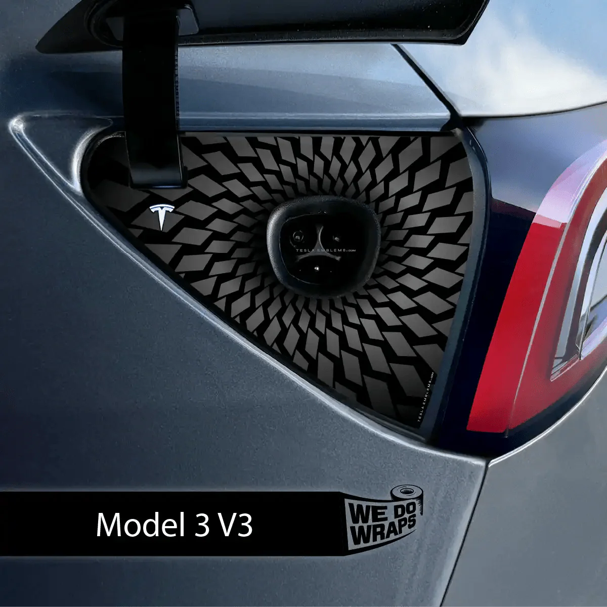 Black Hole Tesla Charge Port Wrap | Model 3