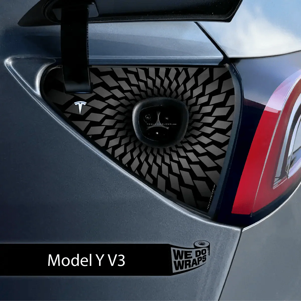 Black Hole Tesla Charge Port Wrap | Model Y