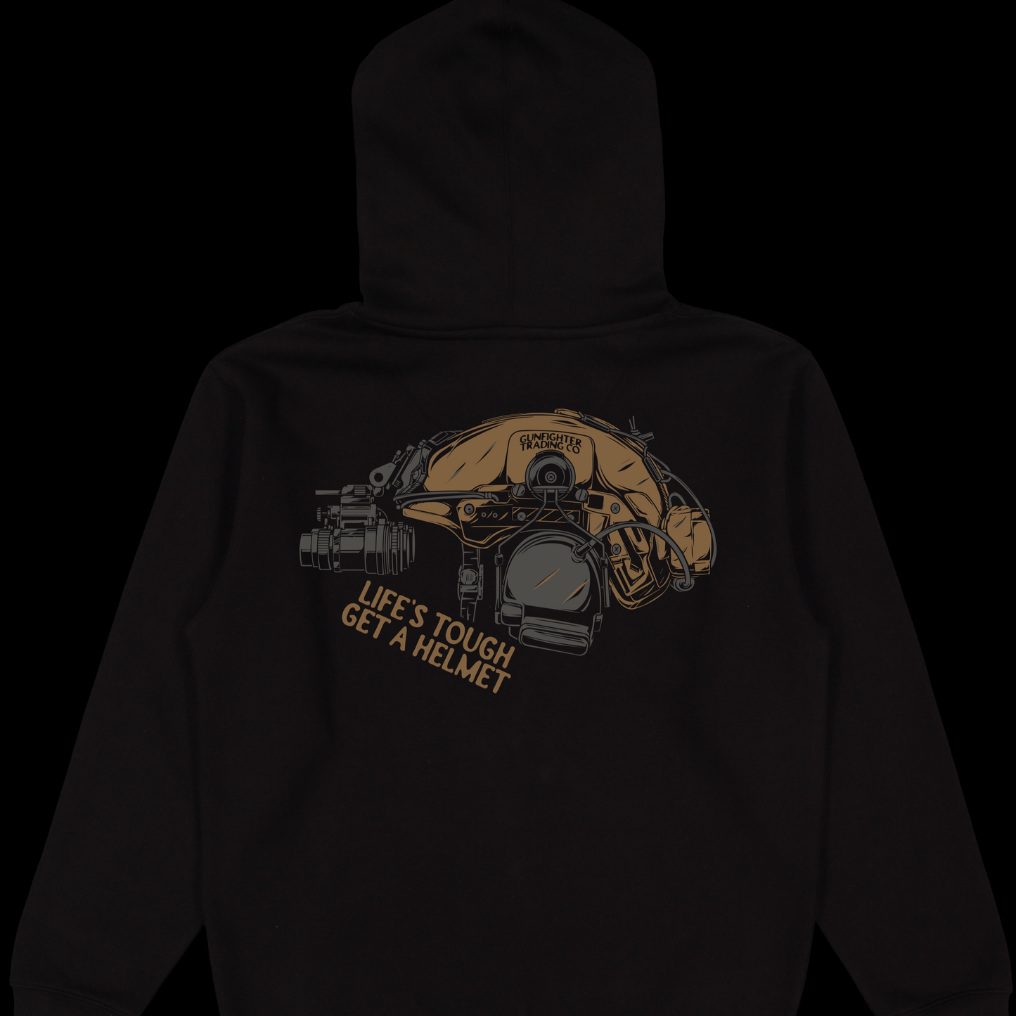 LIFES TOUGH GET A HELMET HOODIE