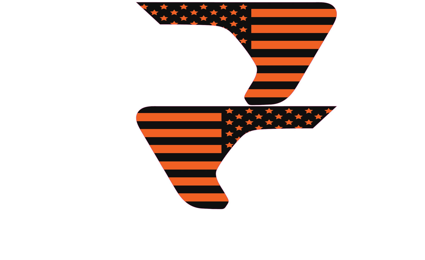 Black and Orange Flag 2pc Vinyl Fender Decal