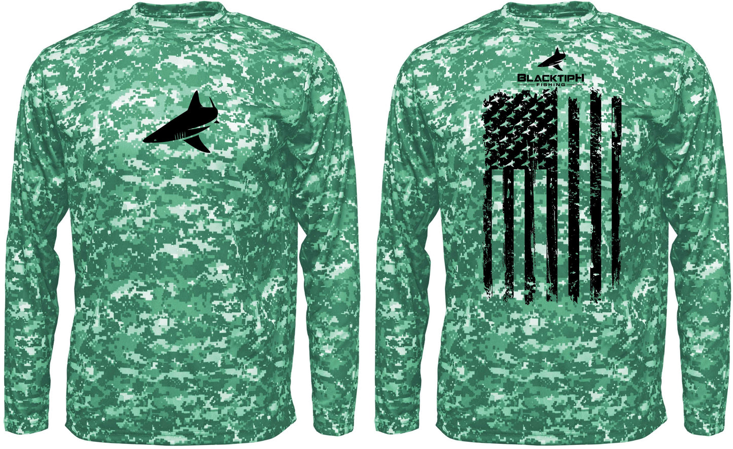 BlacktipH Performance Shirt Digital Camo Shirt - Vertical Flag with UPF 50+ Protection