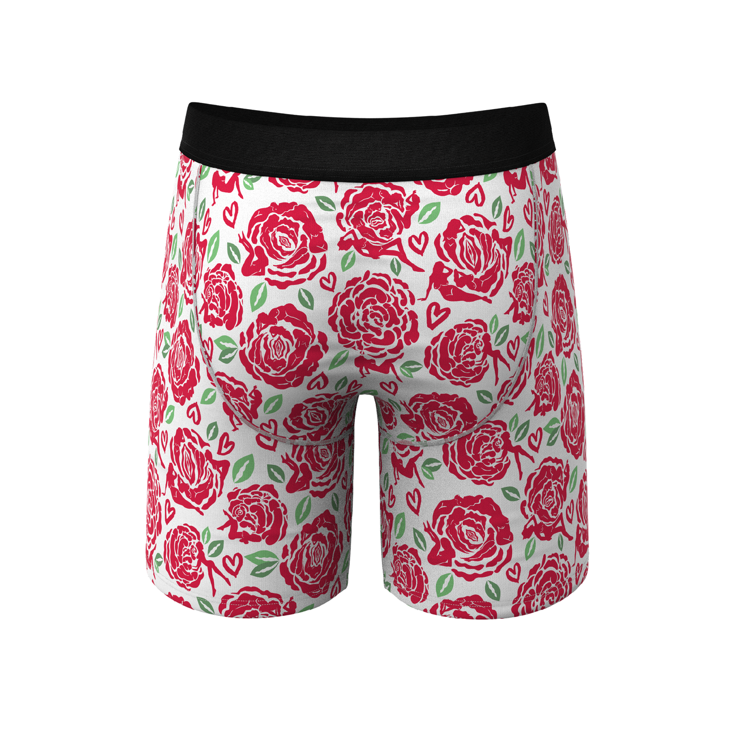 The Bloom With A View | Naughty Roses Long Leg Ball Hammock® Pouch Underwear With Fly