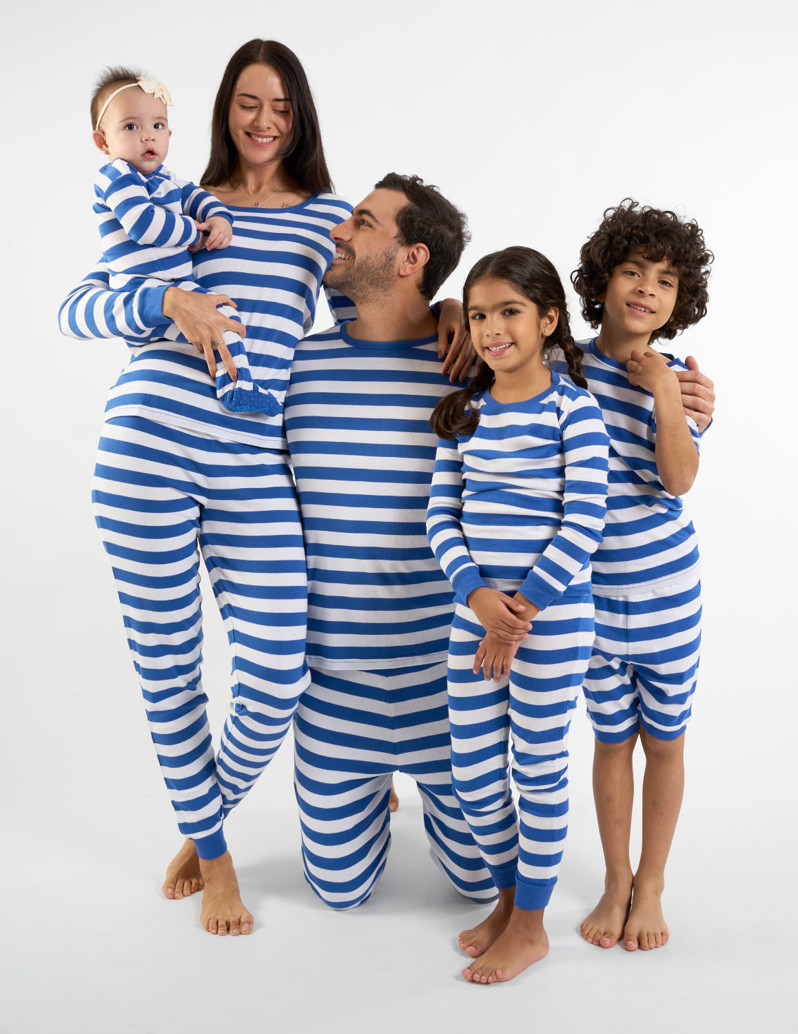 Blue & White Stripes Matching Family Pajama Set