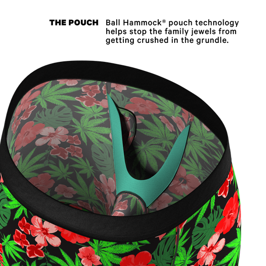 The Bongstera | Tropical Weed Long Leg Ball Hammock® Pouch Boxers With Fly