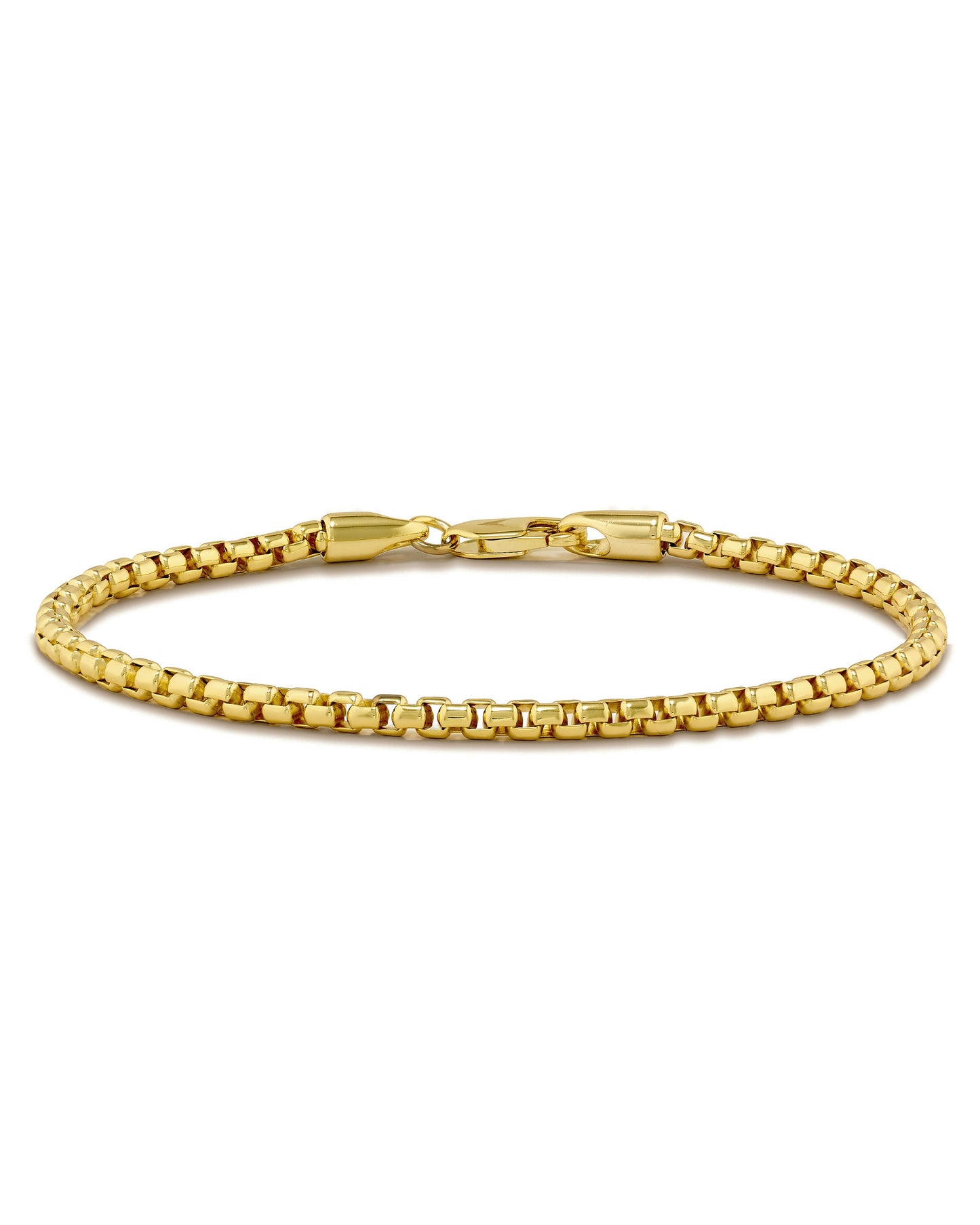 Box Chain Bracelet, 3MM - 14K Gold
