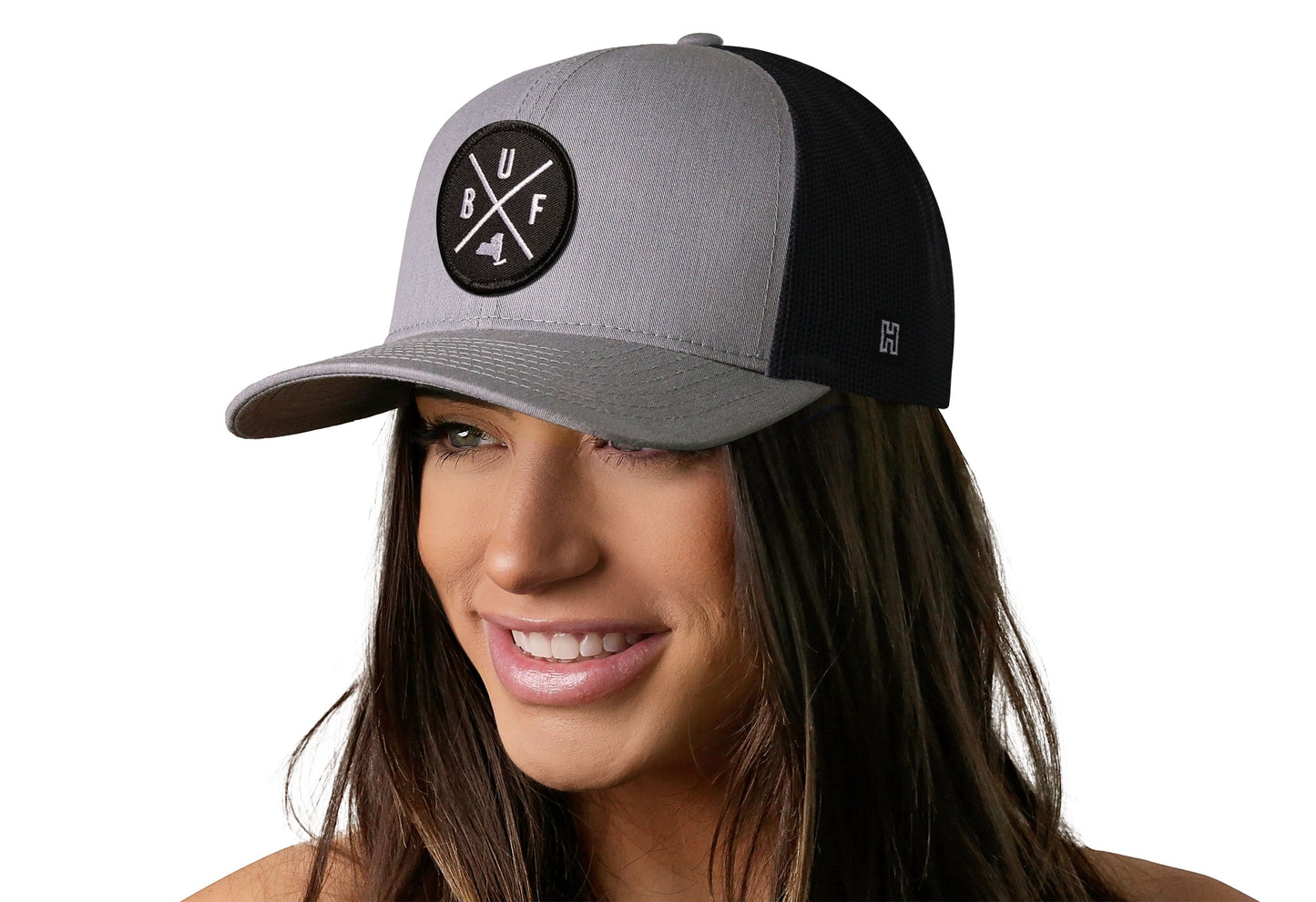 Buffalo Trucker Hat | Gray-Black BUF X Snapback