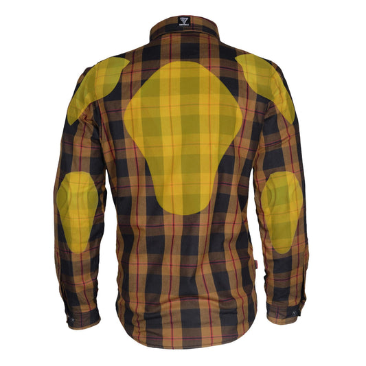 Protective Flannel Shirt - Brown Black Red with Pads