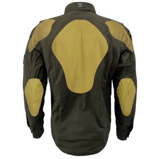 Protective Canvas Jacket for Men - Army Green with Pads