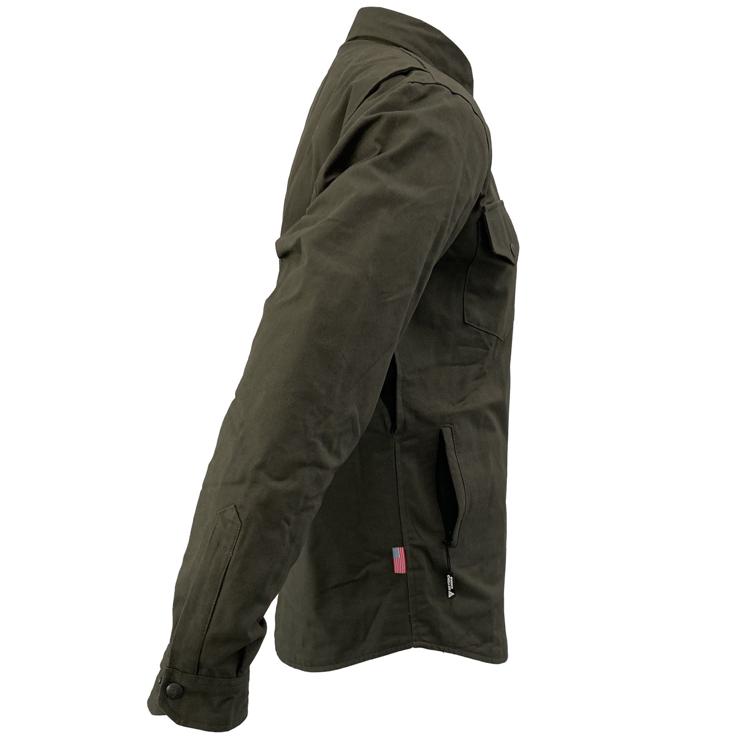 Protective Canvas Jacket for Men - Army Green with Pads