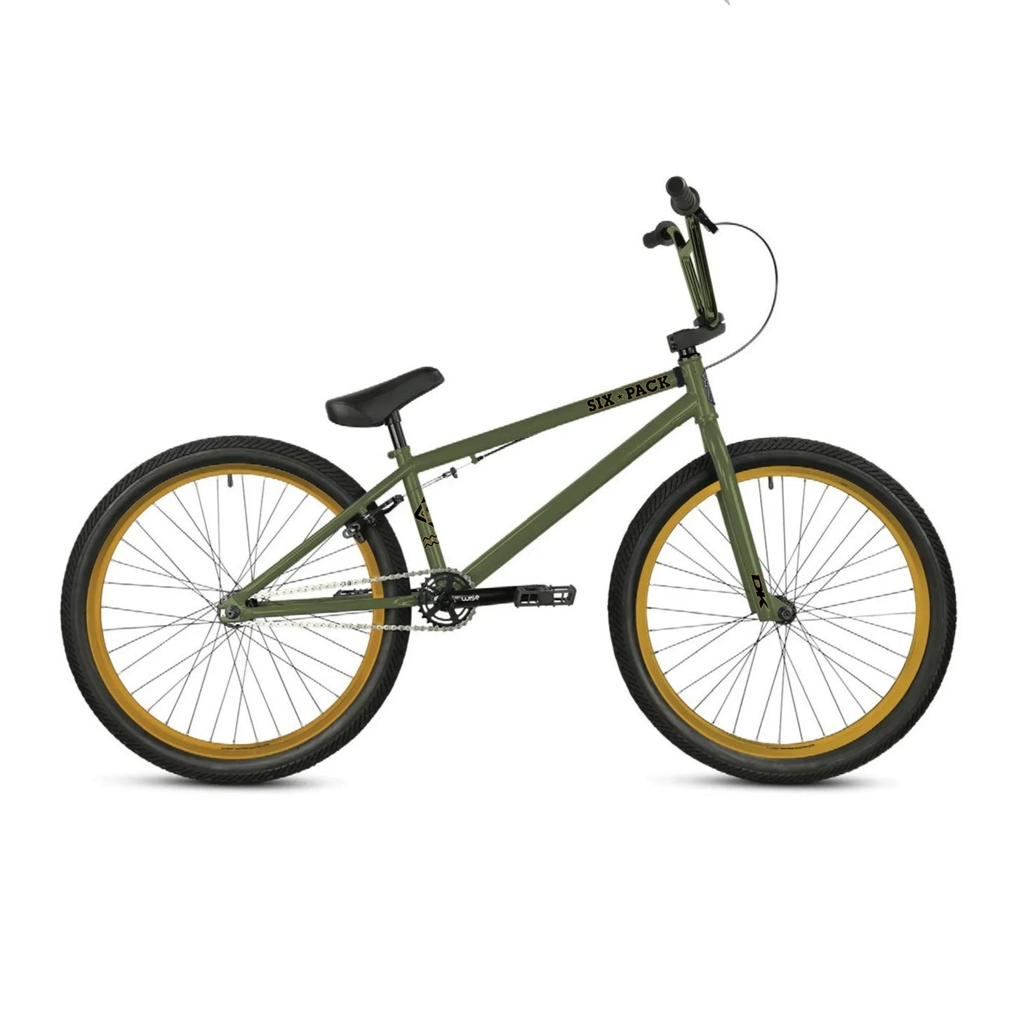 DK Six Pack 24″ Complete BMX Bike - Olive/Gold