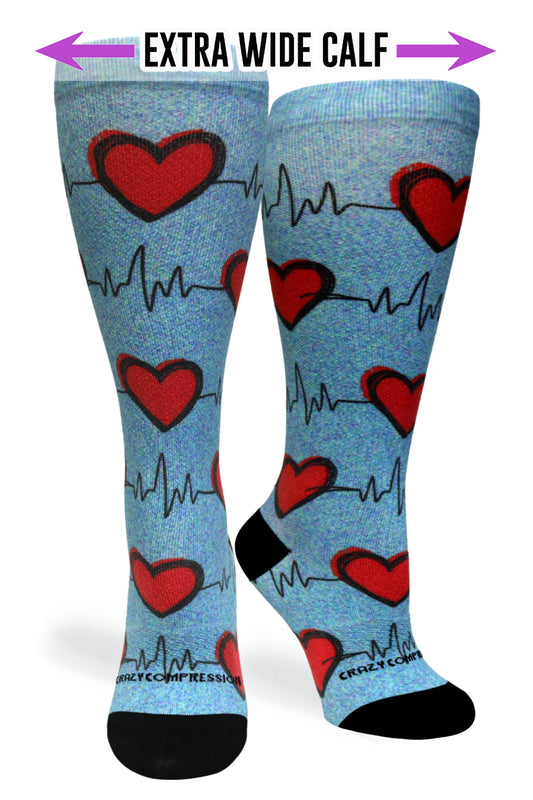 Heart Station Blue - (Standard & Extra Wide)