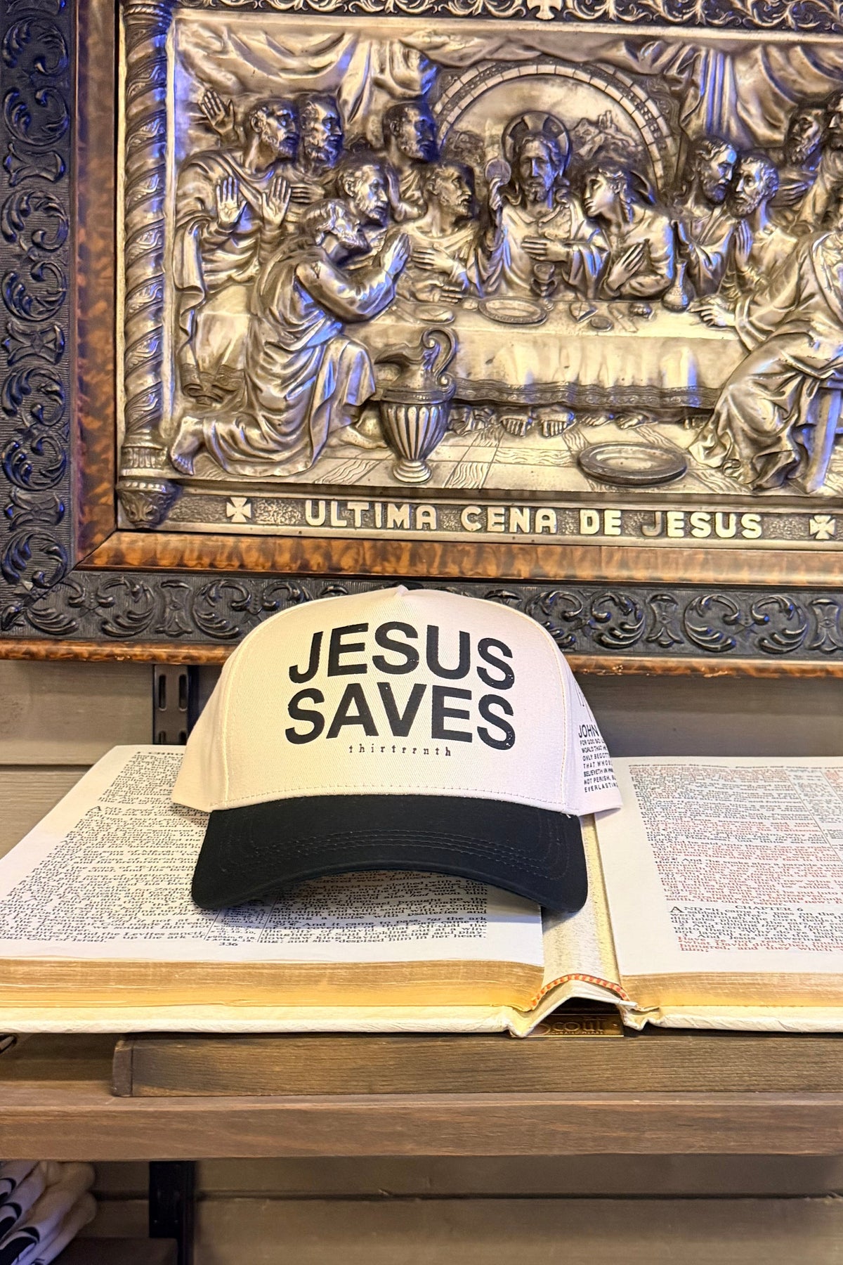 Jesus Saves Ivory and Black Snapback