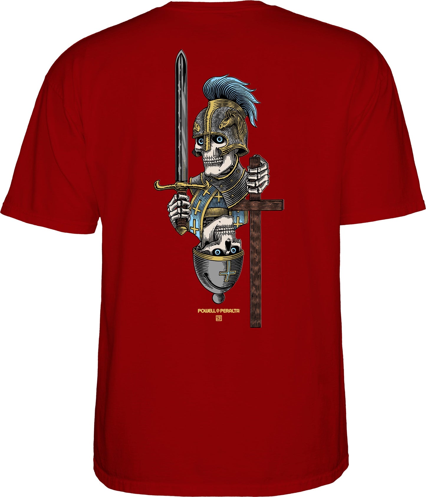 Powell Peralta Dan Corrigan Chess Skulls T-Shirt - Burgundy