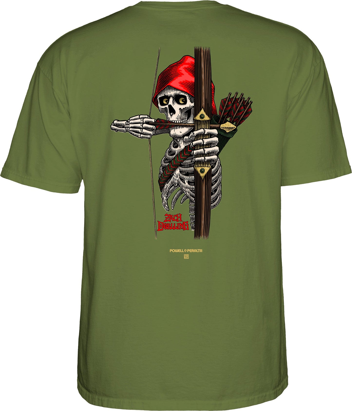 Powell Peralta Zach Doelling Archer T-Shirt - Military Green