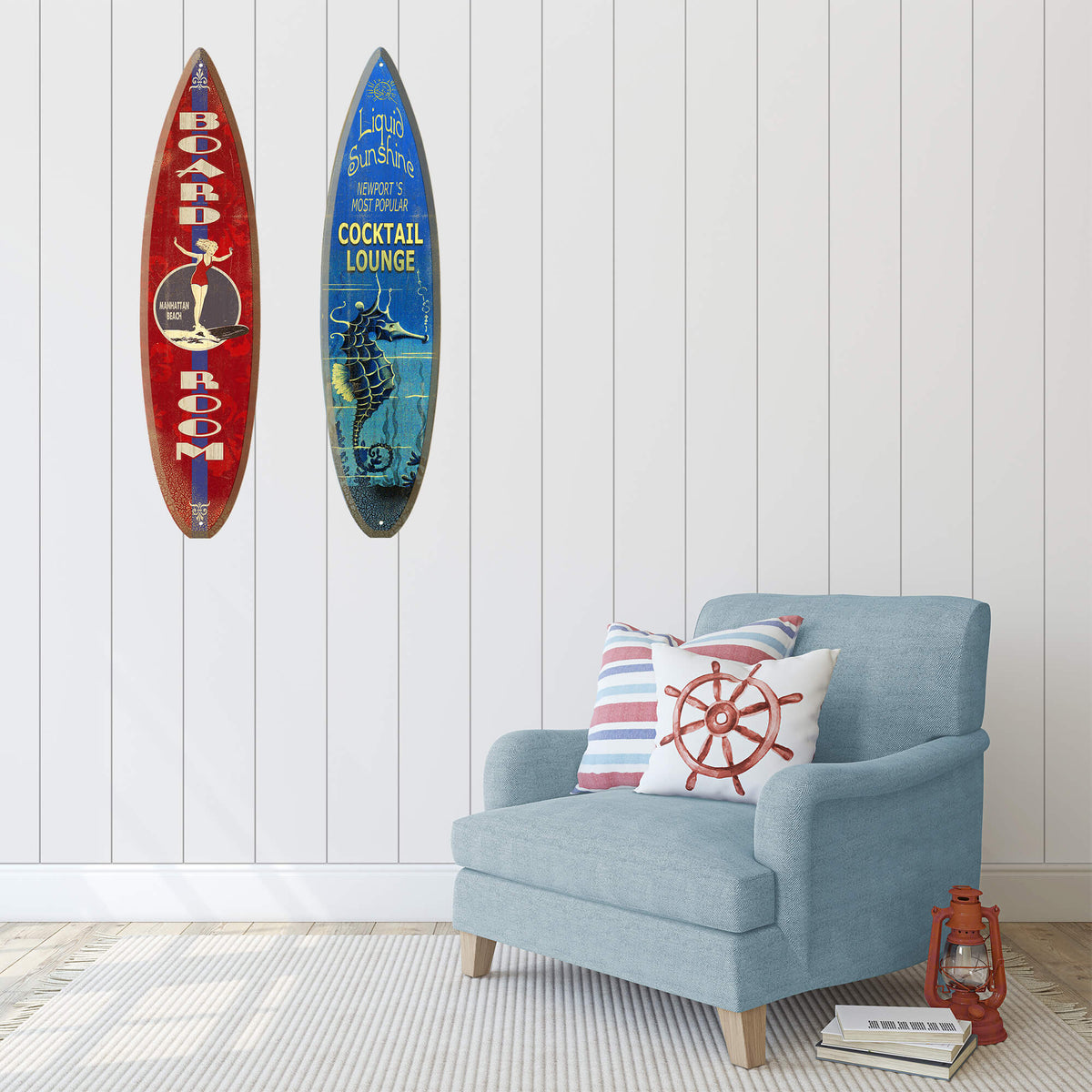 Seahorse Cocktail Lounge - Surfboard Wall Art