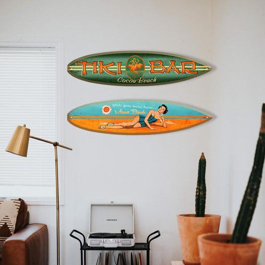 Wish You Were Here - Surfboard Wall Art