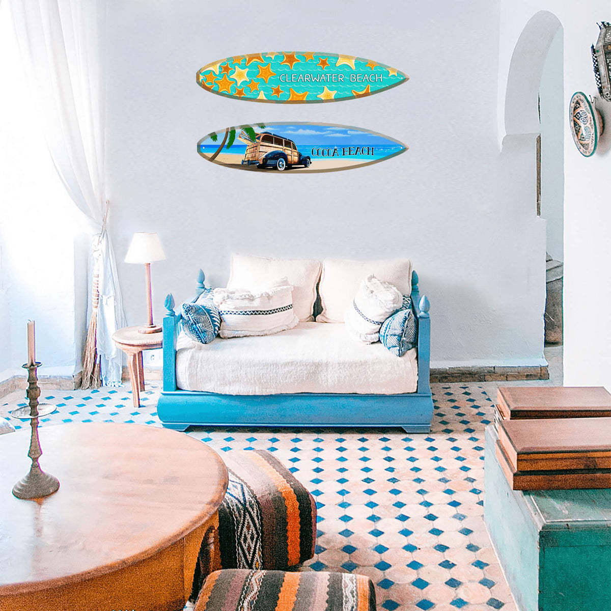 Starfish Soiree - Surfboard Wall Art