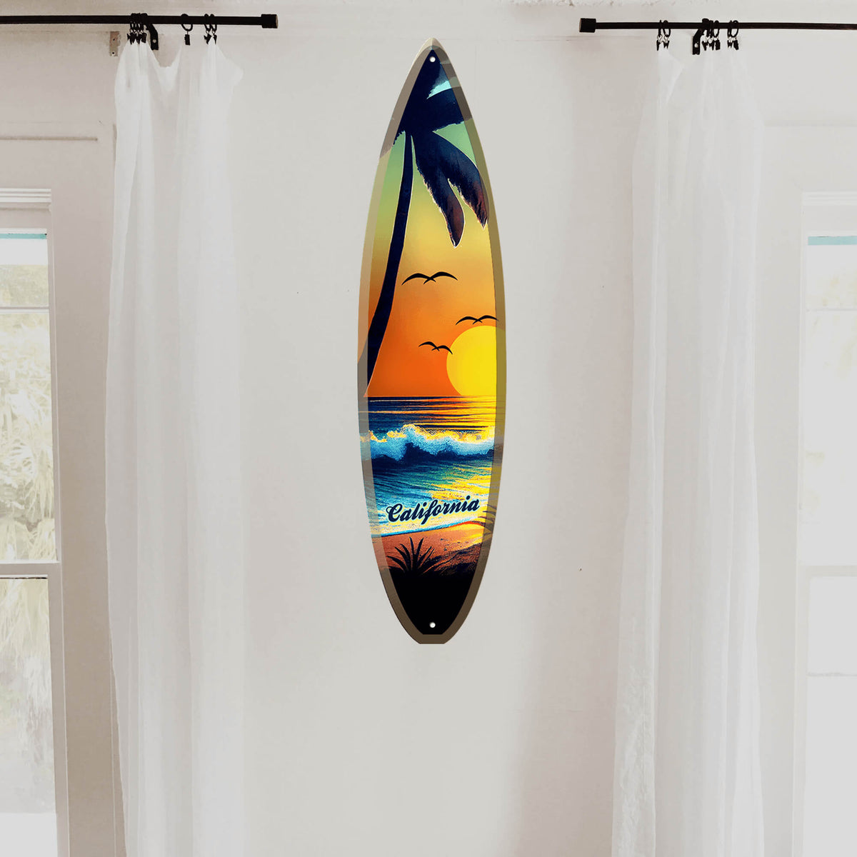 Sunset Surf - Surfboard Wall Art