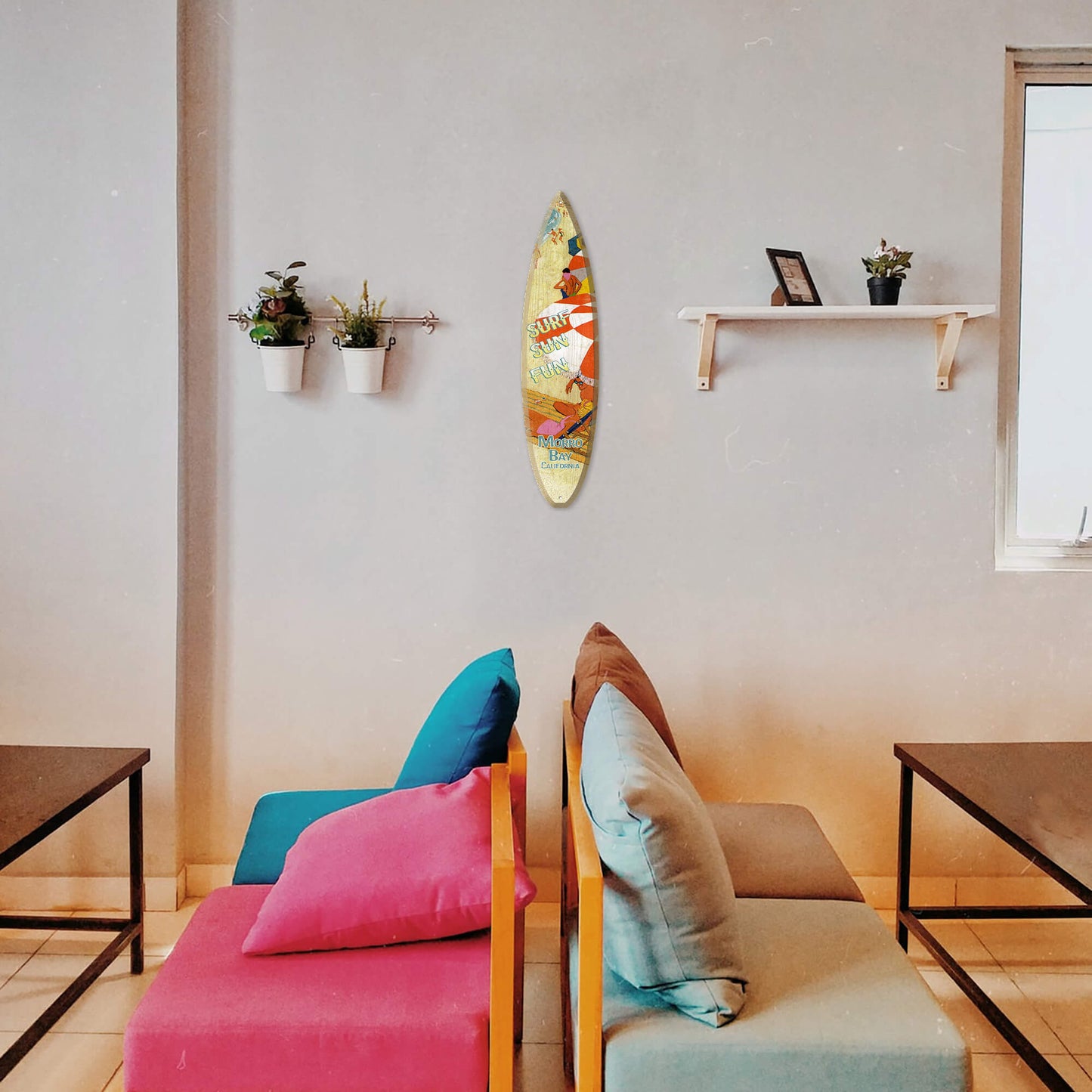 Beach Umbrella: Sand, Wind, and Fun - Surfboard Wall Art