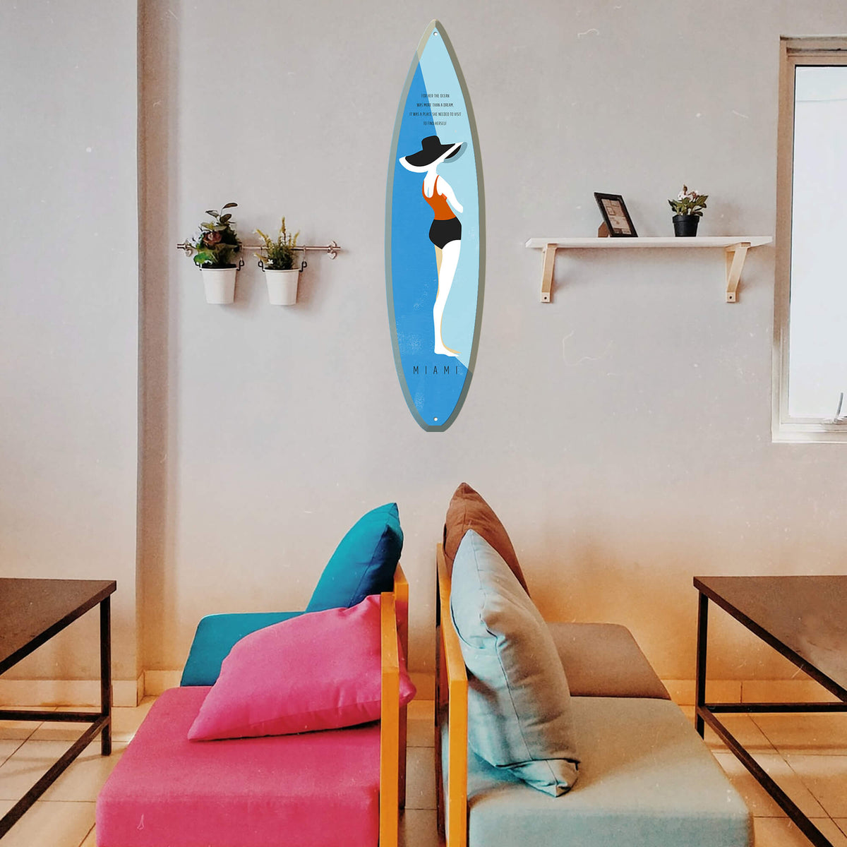 Seaside Serenity - Surfboard Wall Art
