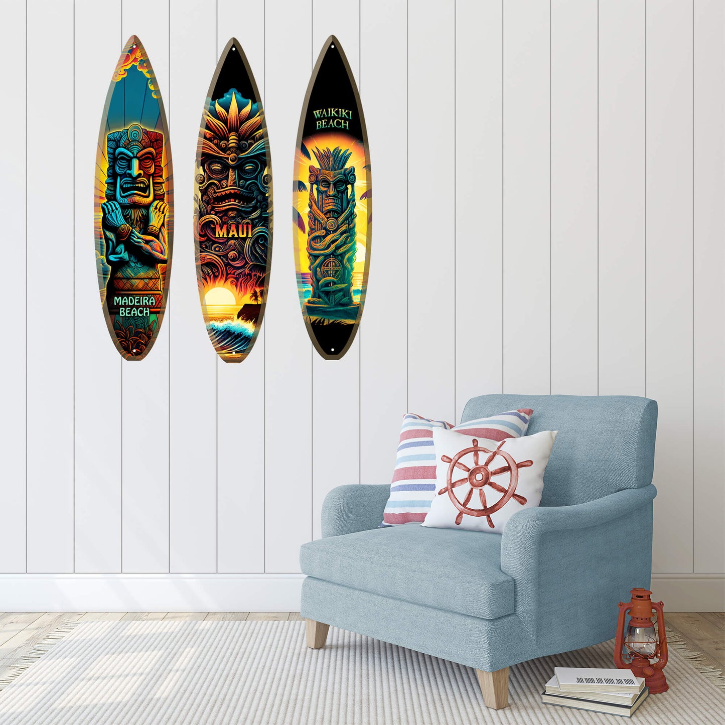 Tiki Man 3 - Surfboard Wall Art