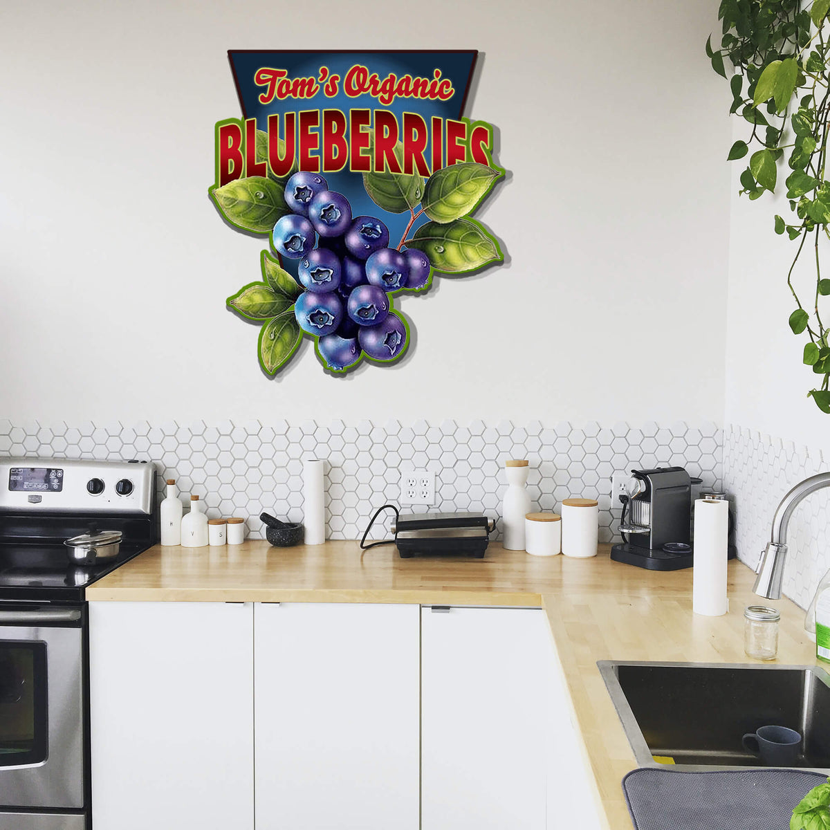 Garden Cutouts: Blueberries - Decorative Plaque