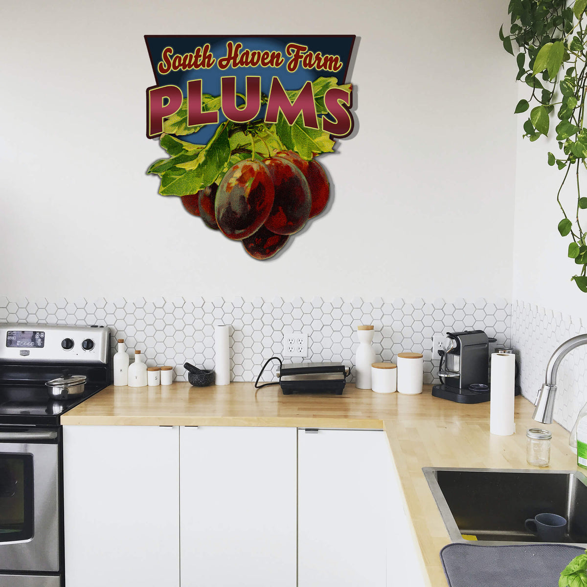 Garden Cutouts: Plums - Decorative Plaque