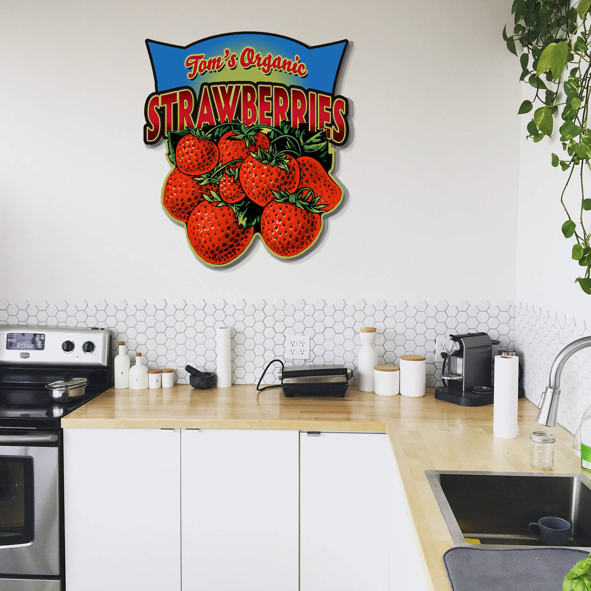 Garden Cutouts: Strawberries - Decorative Plaque