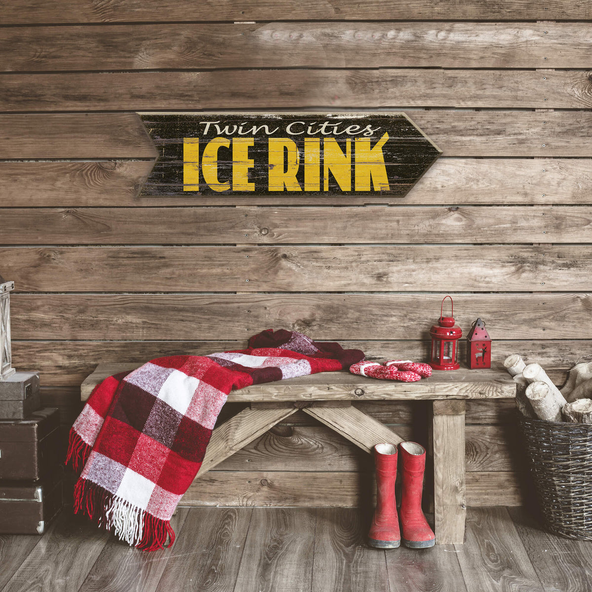 Ice Rink Arrow - Wood Wall Decor
