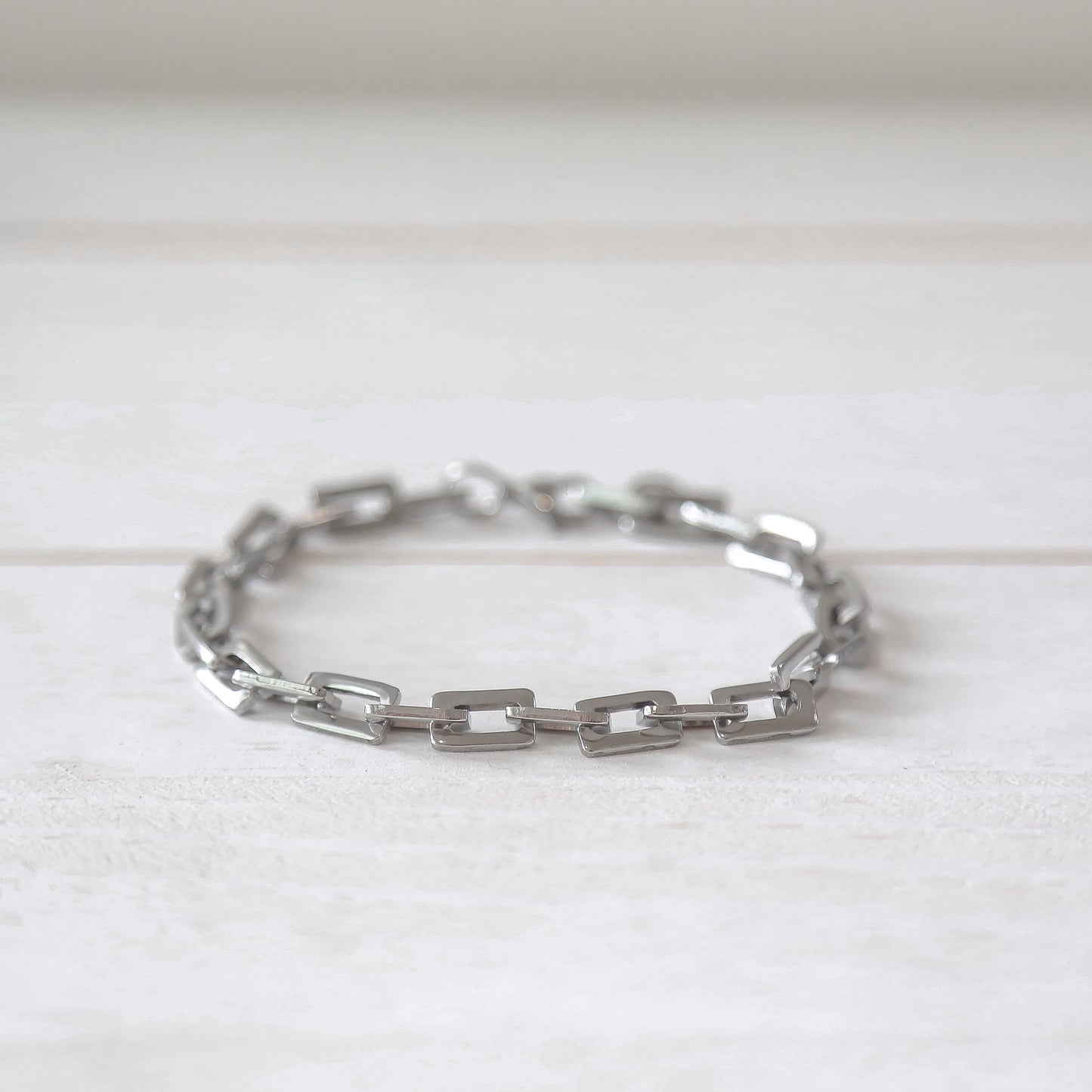 CURB CHECK - Silver Men’s Chain Bracelet