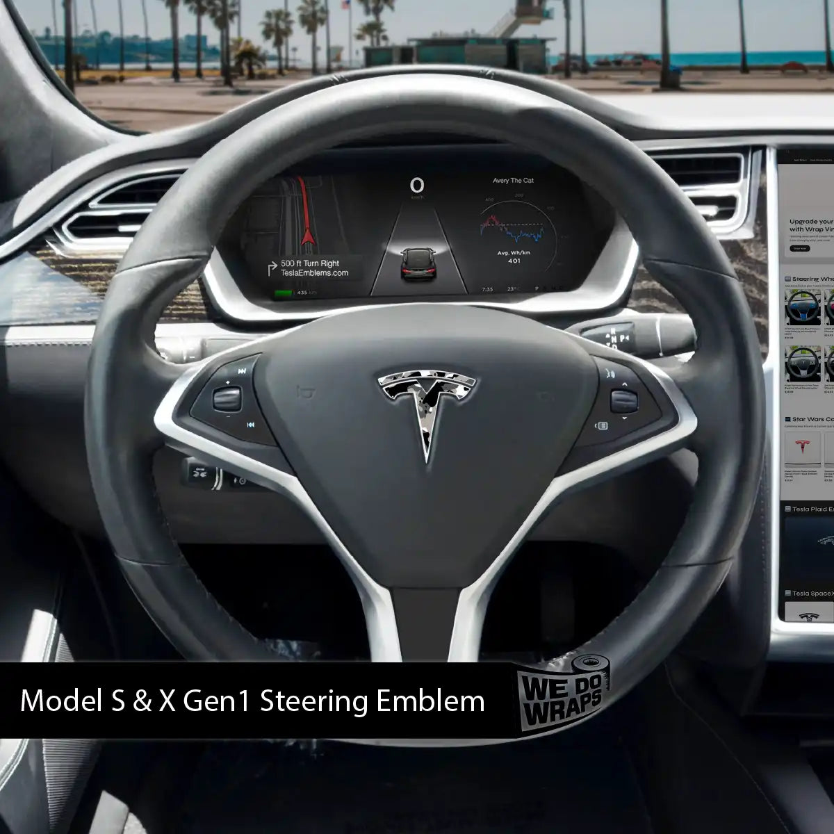 Camo Tesla Steering Wheel Emblem Decal | Model S