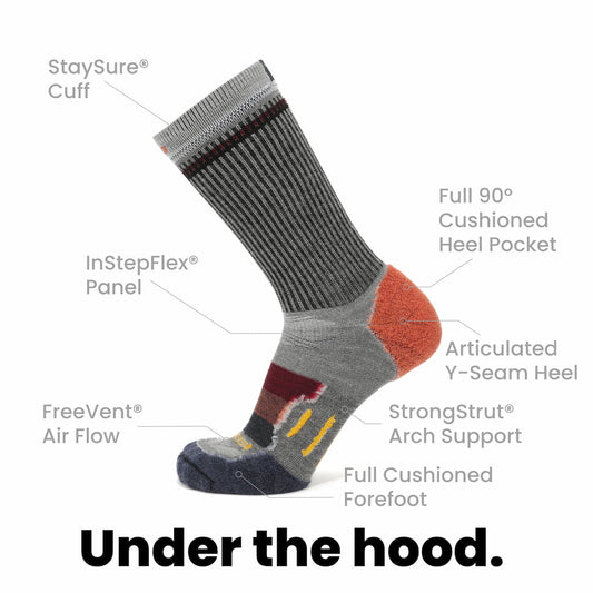 8 Pairs Campfire - Hike Crew Lightweight Merino Wool Sock