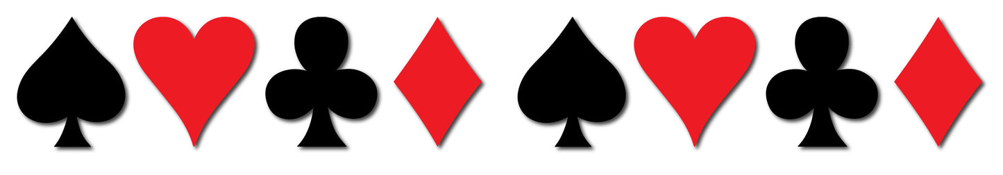 PLAYING CARD SUIT REFLECTIVE HELMET DECAL 8 PACK